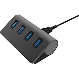 Sabrent Premium 4 Port Black Aluminum USB 3.0 Hub (30" Cable) for iMac, MacBook, MacBook Pro, MacBook Air, Mac Mini, or Any PC [Black] (HB-MC3B)