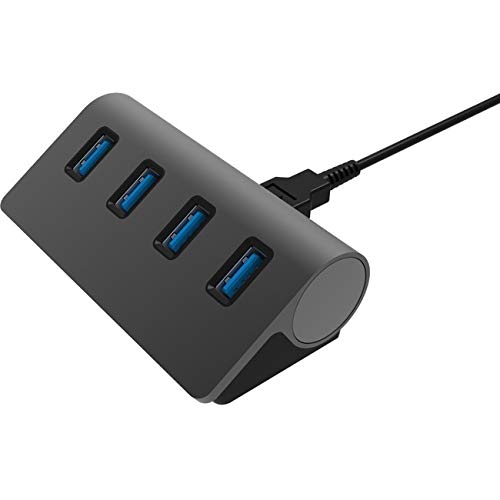 Sabrent Premium 4 Port Black Aluminum USB 3.0 Hub (30" Cable) for iMac, MacBook, MacBook Pro, MacBook Air, Mac Mini, or Any PC [Black] (HB-MC3B)