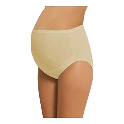 NBB Women's Adjustable Maternity high cut 100% Cotton underwear, Brief Beige Large