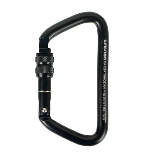 Fusion Climb Tahoe Steel Screw Lock Key Nose Straight D-Shape Carabiner, Black…