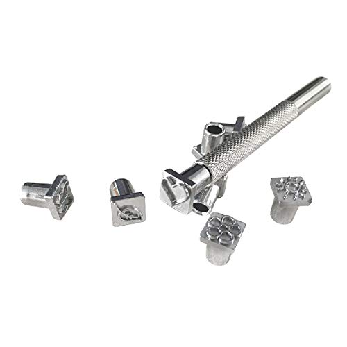 Co-link 8Pcs Metal Pattern and Stamps Punch Set for Leather Craft Stamps Tools Art Steel Punch Metal Leather Punching Tools