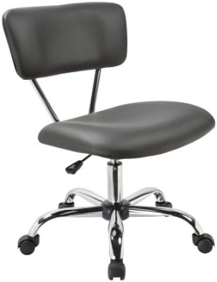 Office Factor Black Ergonomic Task Computer Desk Medical Office Chair with Chrome Base and Gas Lift