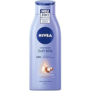 NIVEA Pampering Soft Milk (400 ml), Body Milk for Dry Skin with Deep Care Serum, Moisturising Care with Shea Butter of…
