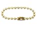 4.5" Solid Brass Beaded Ball Chains with Connectors, Bead Size #6 Tag Chains (100 Pack) Made in USA