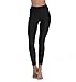 Lynddora Women's Active Fitness Leggings Running Tights Yoga Pants Swim Bottom UV Sun Protection (US S/Tag M) Black
