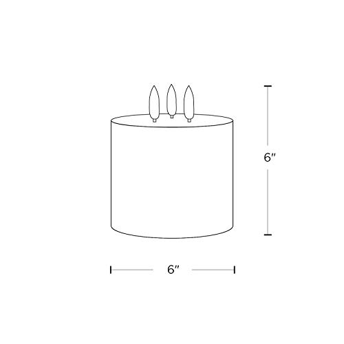 LampLust 3 Wick Red Flameless Candle 6x6 Extra Large Pillar Candle