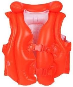 Deluxe Inflatable Swim Vest Jacket for Kids Children Young Swimmers Pool Float Ages 3 to 6 Years - 19.5(50cm) X 18.5(47cm) Orange