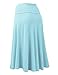 Lock and Love Women's Solid Ombre Lightweight Flare Midi Pull On Closure Skirt S-XXXL Plus Size