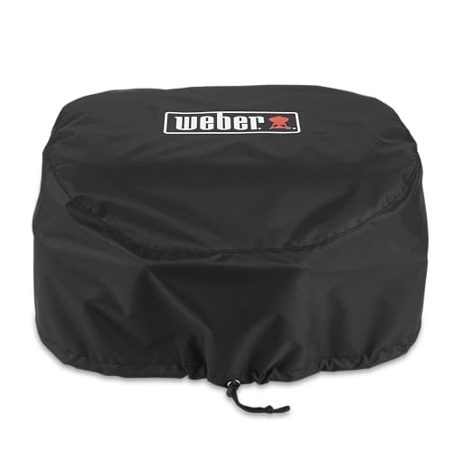 Weber Premium Grill Bonnet Cover for Lumin Compact – Breathable, UV and Water-Resistant, Wind and Weather Protection with Velcro Fastening – Black (3400305)