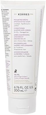 Korres Almond Linseed Conditioner Dry Damaged Hair 200ml Nourishing Repair view 2