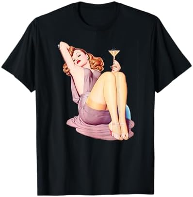 Amazon.com: Vintage Martini Drinking Pin Up Girl WW2 Sexy Pinup