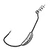 25pcs Black Weighted Twistlock Hook with Centering Pin, Size 1/0 2/0 3/0 4/0 5/0 Hook in Plastic Case,5PCS Each Size, Soft Plastic Hook Extra Wide Gap Hook Saltwater Swimbait Hook