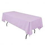 Gee Di Moda Rectangle Tablecloth - 60 x 102 Inch - Lavender Rectangular Table Cloth for 6 Foot Table in Washable Polyester - Great for Buffet Table, Parties, Holiday Dinner, Wedding & More