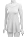 Lock and Love LL WT767 Womens Long Sleeve Scoop Neck Trapeze Tunic M White