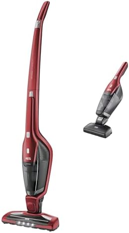 Aspirador sem fio aeg cx7-2-45an, autonomia de 45 min, 18 v, 2 velocidades, escova 180º com led, aspirador portátil especial para animais de estimação, tanque de 0,5 l, vermelho