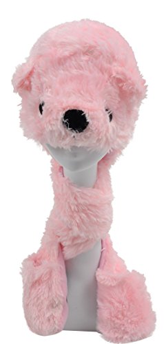 Funnie 21 Novelty Animal HAT Cosplay CAP - Unisex Fit Adult & Children- Soft Warm Headwraps Headwear with Mittens (Pink Polar Bear)