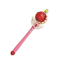 YOOMUN Cosplay Props Anime Cosplay Sailor Moon Wand Rod Glow Stick Spiral Heart Moon Rod Musical Magic Wand-Heart Moon Rod Musical Magic Wand Girl Toys