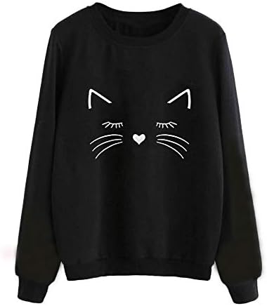 Khhalisi Women's Full Sleeves BlackCat Striped Sweatshirt Hoodie