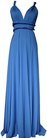 Full Length Convertible Bridesmaids Dress in Electric Blue