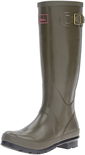 Joules Women's Field Welly Gloss Rain Boot, Woodland Green, 9 M US