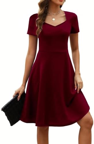 ICONOFLASH Women's Fit & Flare T-Shirt Dress, Burgundy, Small at Amazon Women's Clothing store ICONOFLASH Women's Fit & Flare T-Shirt Dress, Burgundy, Small at Amazon Women's Clothing store