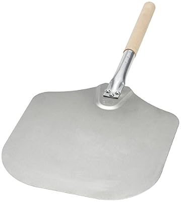 12 Inch x 14 Inch Aluminum Pizza Peel with Wood Handle