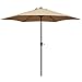 Le Papillon 9 ft Outdoor Patio Umbrella Aluminum Table Market Umbrella 6 Ribs Crank Lift Push Button Tilt