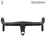 Shentesel Bike Handlebar Carbon Fiber Ultra-Light Integrated Road Drop Bend Bar Stem