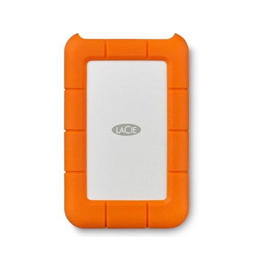 LaCie Rugged Mini 2TB tragbare externe Festplatte, 2.5 Zoll, PC & Mac, inkl. USB-C w/o Kabel, Data Rescue Service (LAC9000298)