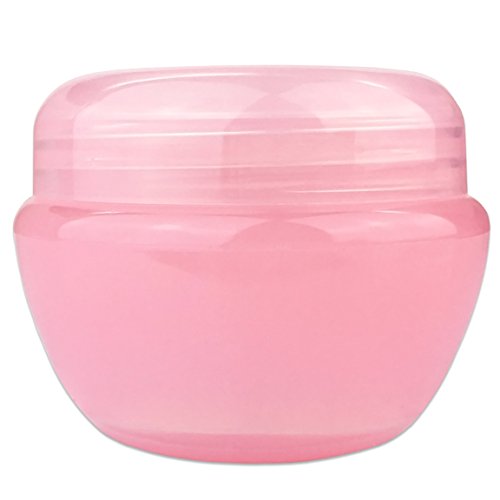 Beauticom 24 Pieces 50G/50ML Pink Frosted Container Jars with Inner Liner for Lotion, Toners, Lip Balms, Makeup Samples - BPA Free