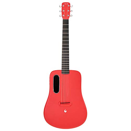 LAVA ME 2 Aco Electric Guitar, 36-inch carbon fiber guitar, Beginner Guitar, Travel Guitar, Bundle with ideal Bag and ideal Picks (Freeboost-Red)