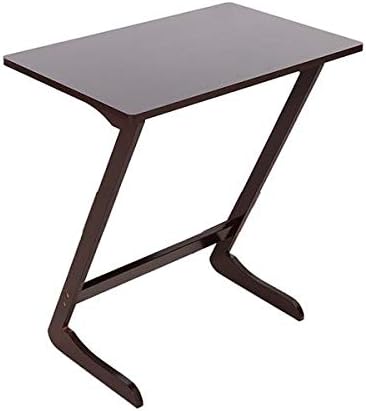 FindUbeauty 60x40x65cm Z-Shaped Bamboo Sofa Side Table Laptop Holder Beside Notebook Tablet Portable Workstation (Coffee)