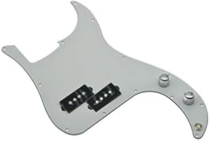 KAISH Pre-wired Bass Pick Guard Loaded P Bass Pickguard for Precision P Bass White 3 Ply