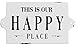 Creative Co-Op Distressed Metal Sentimental Wall Sign, “This is Our Happy Place”,White/Black