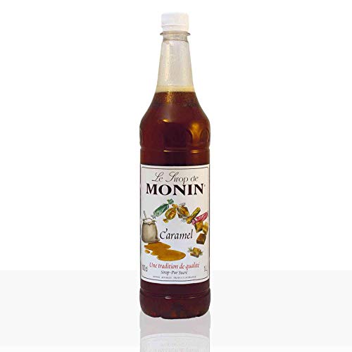 Monin Sirup Karamell (1 x 1,0l) - Für Kaffees - Cocktails und Desserts - Aromatische Vielfalt - Hochwertiger Sirup