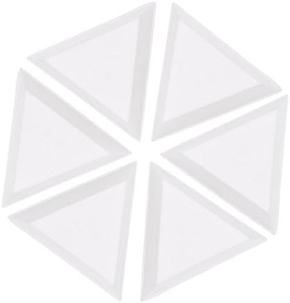 LinkinStar 10Pcs Plastic Triangle Rhinestones Beads Crystal Nail Art Sorting Trays White