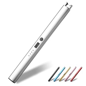 電子ライター 充電式 USB プラズマライター 風に強い エコ 線香 キャンドル ロウソク BBQ アウトドア 仏壇 防災グッズ (タイプAシルバー)