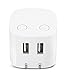 Dual USB Wall Charger, Travel Adapter with Auto Power-Off Technology and Foldable Plug, for iPhone Xs/XS Max/XR/X/8/7/6/Plus, iPad Pro/Air 2/Mini 3/Mini 4, Samsung S4/S5, and More
