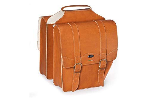 Montegrappa Leather Pannier Bike Bag with 2 Compartments hell braun