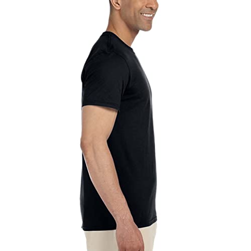 Gildan Men's Cotton Stretch Tshirts, Multipack, Black Soot (Crew 3