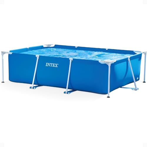 INTEX "Metal Frame" Pool rechteckig Aufstellpool (300 x 200 x 75cm) Swimmingpool Volumen ca 3.800l, blau (28272NP)