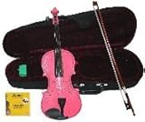 GRACE 1/4 Size Pink Acoustic Violin with Case and Bow+Rosin+Extra Set of Strings