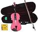 GRACE 1/4 Size Pink Acoustic Violin with Case and Bow+Rosin+Extra Set of Strings