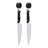 Towashine Knife Dangle Earrings Stud Acrylic Jewelry Party Role Play Funny (Silver)