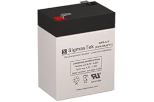 SigmasTek SP6-4.5 Replacement Battery - 6 Volt 4.5 AH F1 Terminal