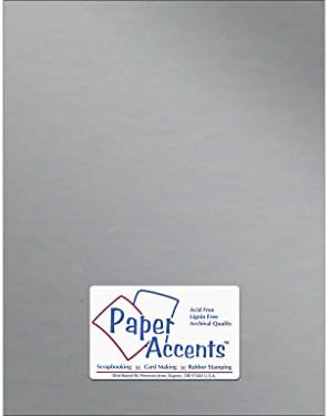 Accent Design Paper Accents Anodized Cardstock 8.5"x 11" 133# Camshaft 5pc, 8.5" by 11", Grey