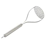 YaeKoo Stainless Steel Potato Masher ricer with Broad and Ergonomic â€“ Fine-grid Mashing Plate for Smooth Mashed Potatoes, Vegetables and Fruits (316 stainless)