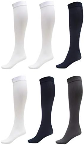 6 Pack of Women Trouser Socks with Comfort Band Stretchy Spandex Opaque Knee High