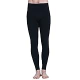 Paradise Silk Silk Cashmere Ribbed Knit Men Thermal Pant Long Johns Bottom (X-Large, Black)