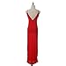 Flymall Deep V-neck Backless Strap Maxi Tank Split Side Dress(S,Red)